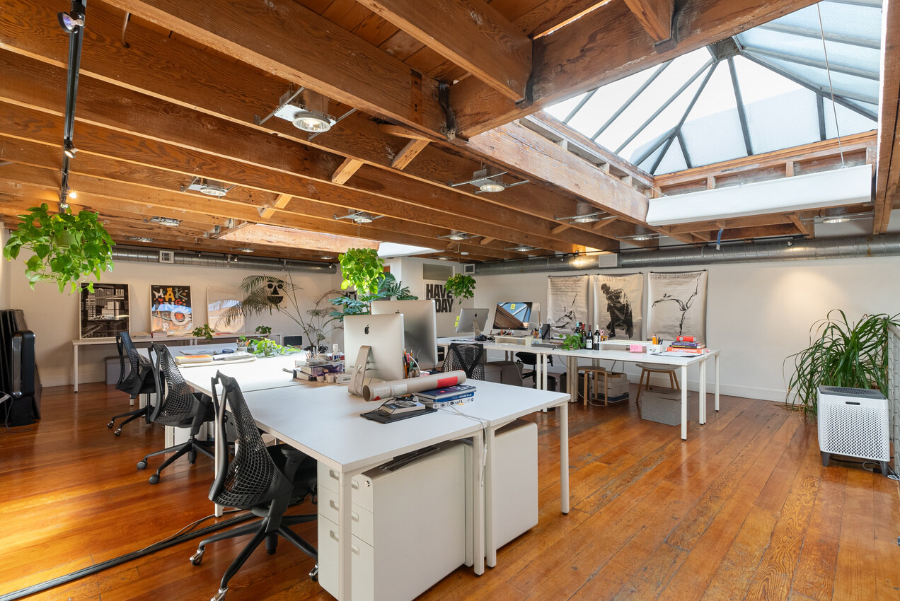 747 Clementina Street open office with skylight