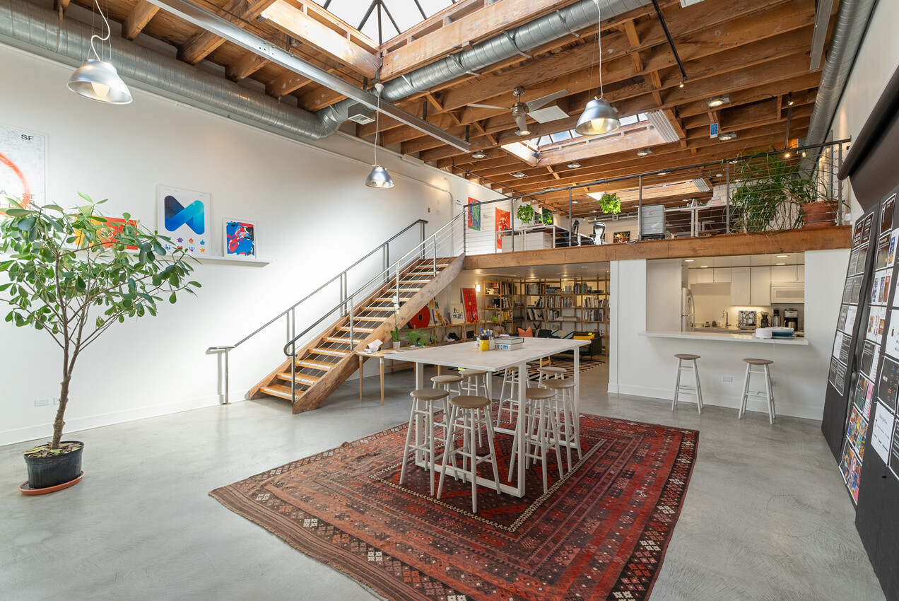 Interior with timber ceilings and skylights